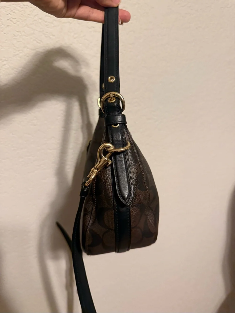 COACH | Kleo Hobo Brown Signature Canvas Crescent Shoulder/crossbody Bag
